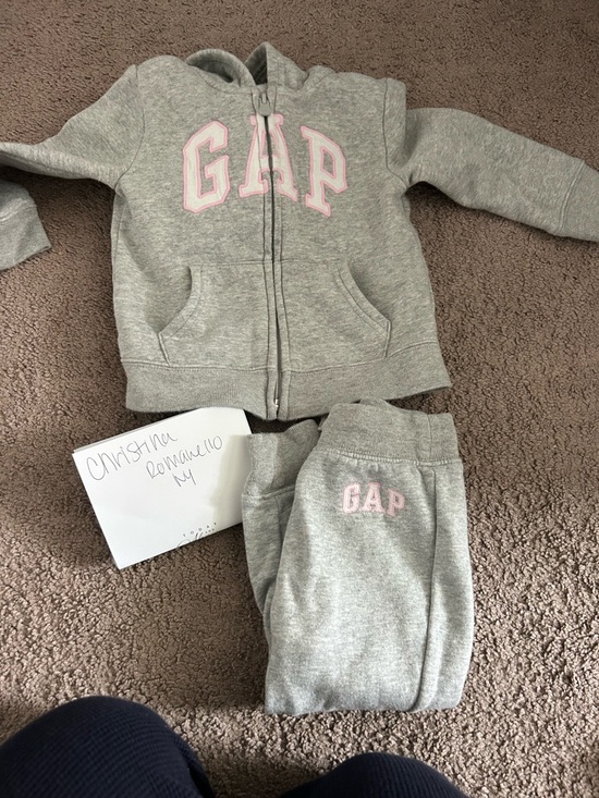 GAP Other - GAP Baby Heather Gray Hoodie with Pink Accent